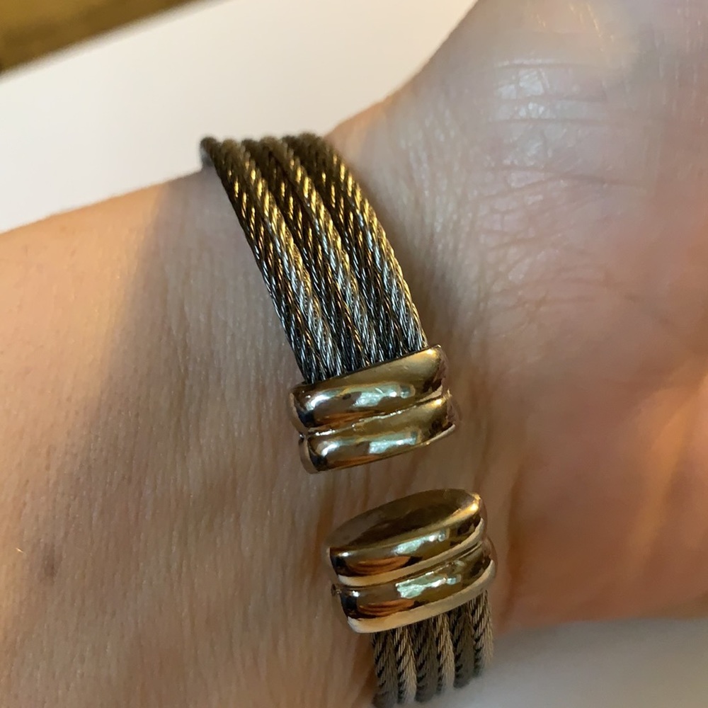 Beautiful Cable Wire Multi Strand Cuff Bracelet - image 1